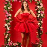 straight cut short volume dress