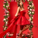 straight cut short volume dress