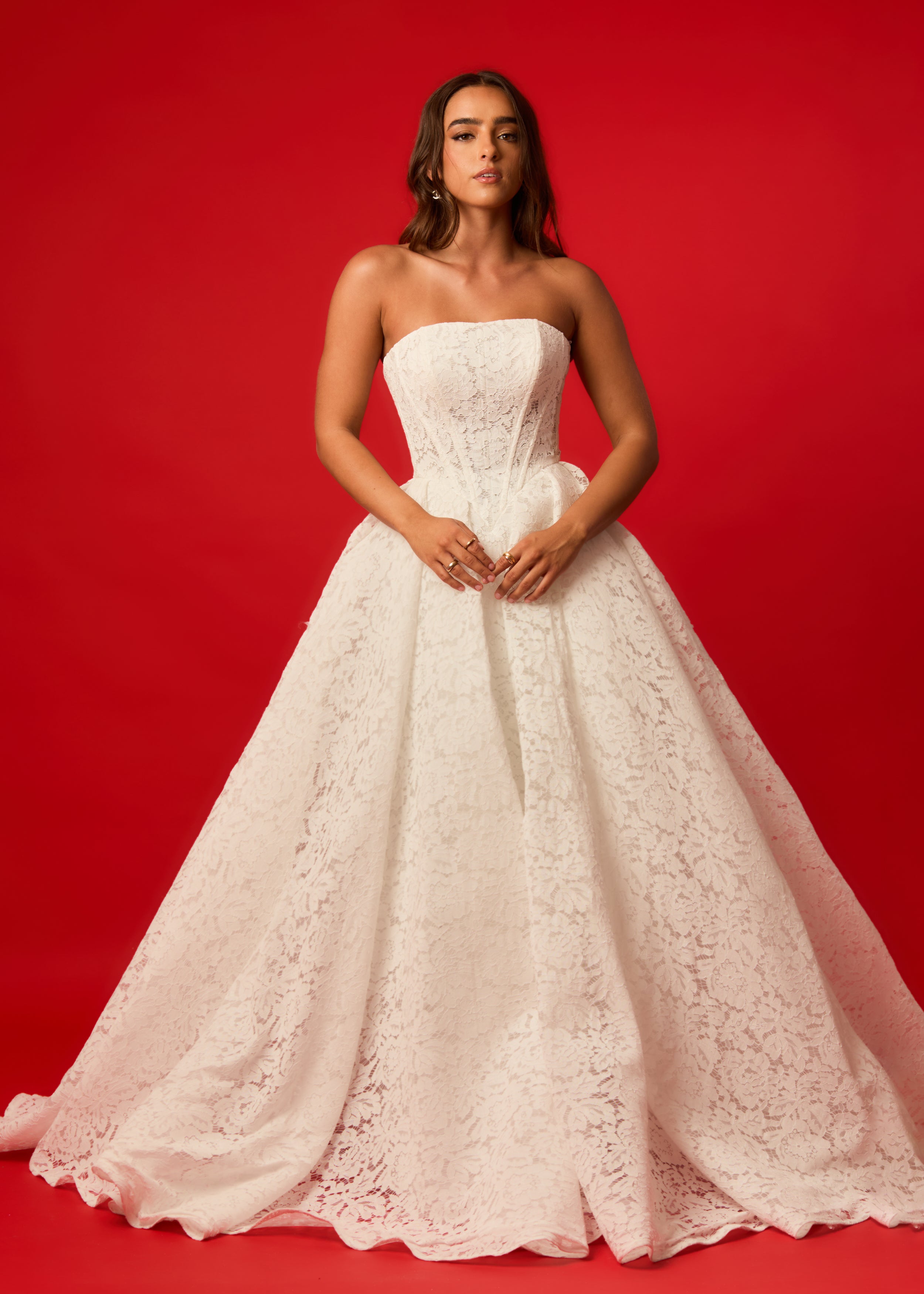 Wedding Dress Formal Skirt Melbourne Full Lace Strapless Straight