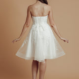 bustier top floral details tulle short dress with 3D flowers