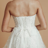 bustier top floral details tulle short dress with 3D flowers