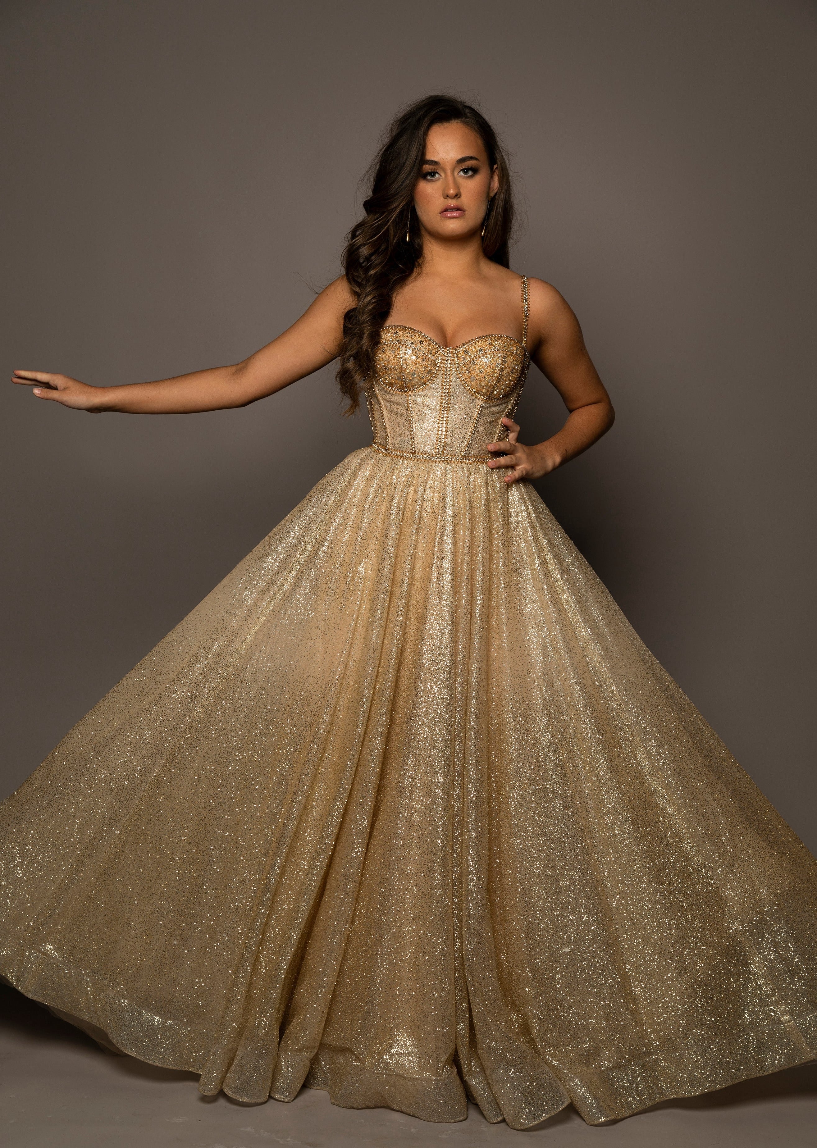Sparkling gold bustier cup dress 6 Sparkling gold bustier cup dress 6