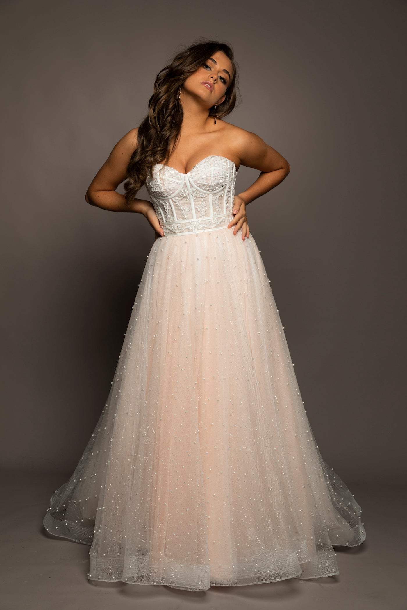 Blush tulle bustier corset dress – Destiny Chic - Main Image