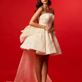 straight cut short volume dress