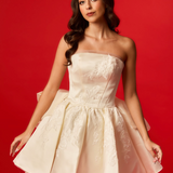 straight cut short volume dress