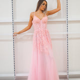 Baby pink tulle corset lace princess dress with lace up back