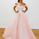 Baby pink with off the shoulder princess dress