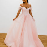 Baby pink with off the shoulder princess dress