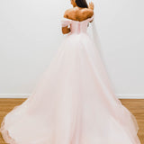 Baby pink with off the shoulder princess dress