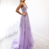 Pastel purple lace dress