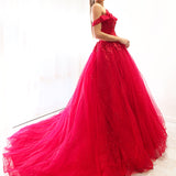 Dark red princess gown