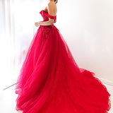 Dark red princess gown