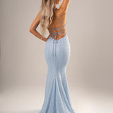 Sparkling Baby Blue Mermaid Dress (sales)