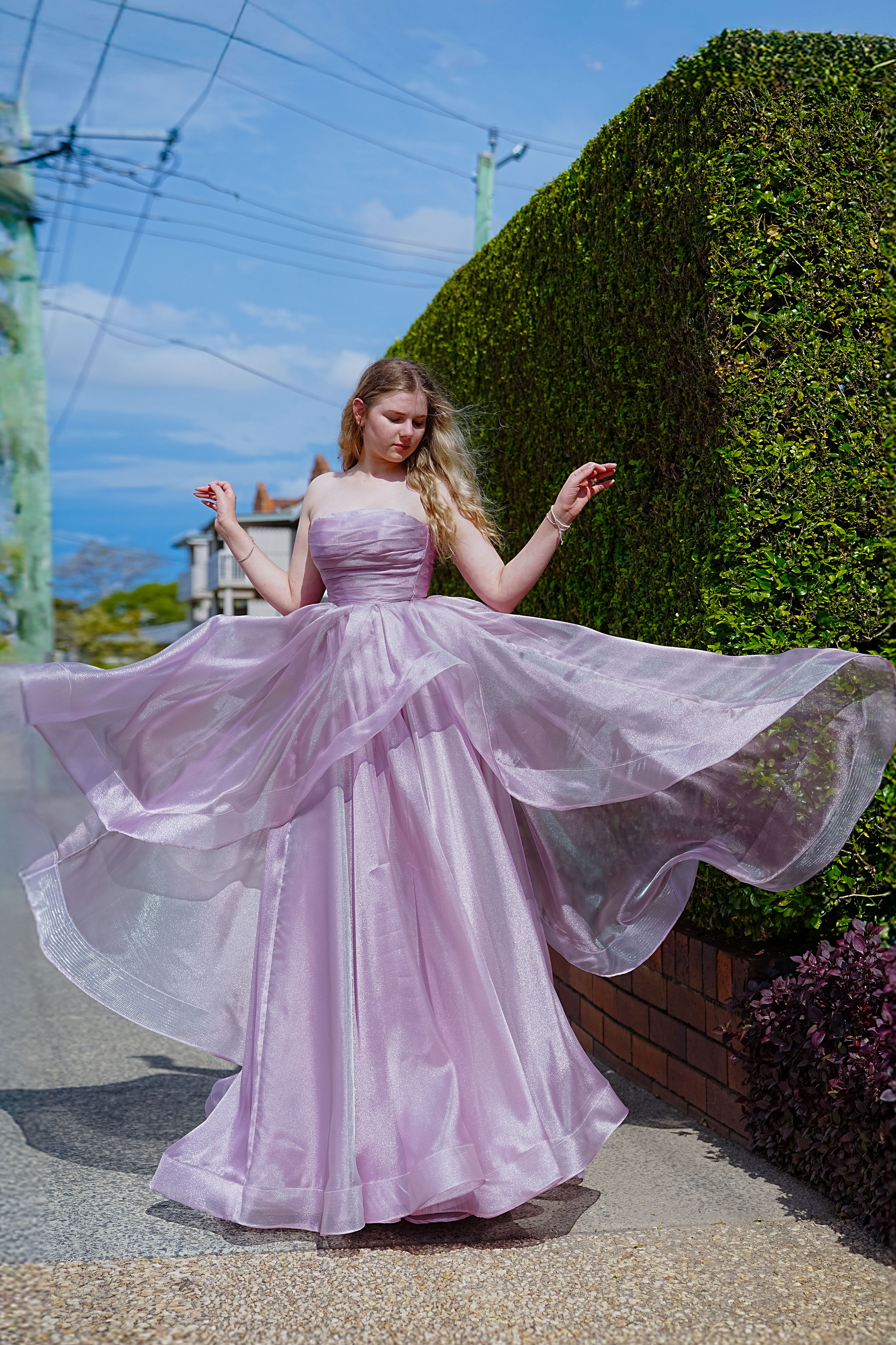 lilac organza dress Ball Gown Straps Lilac Organza Sweet 16 Dresses P2044 PreppyDress