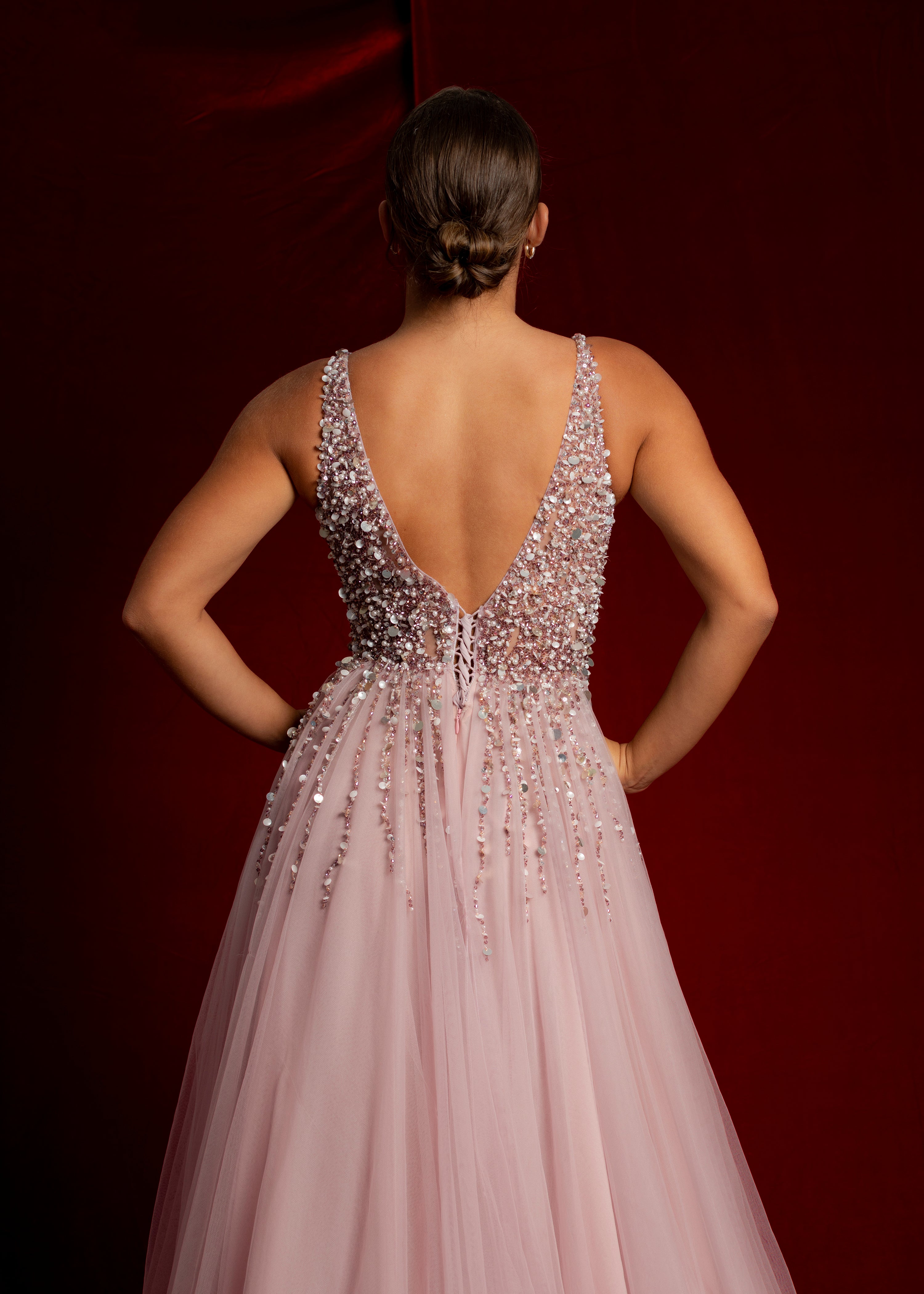 Purplish muted pink beaded princess dress 14 Purplish muted pink beaded princess dress 14