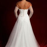 Floral Lace Sparkling dress of the shoulder long sleeve dress For Hire