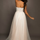 Blush tulle bustier corset dress for hire