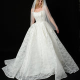 Pearl-Beaded Lace Veil