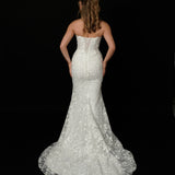Sweetheart neckline all over lace mermaid dress with lace up back for hire