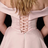 baby pink ballgown with elegant draping and a timeless silhouette.