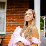 Bustier corset pastel pink dress with bows