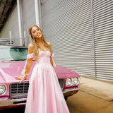 Bustier corset pastel pink dress with bows