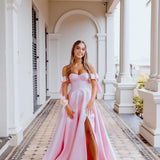 Bustier corset pastel pink dress with bows