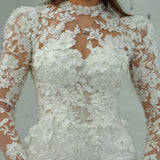 Sweetheart neckline all over lace mermaid dress with lace up back for hire