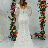 Sweetheart neckline all over lace mermaid dress with lace up back for hire