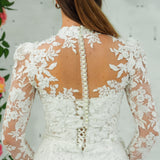 Sweetheart neckline all over lace mermaid dress with lace up back and long sleeves cardigan