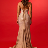 Rhinestone nude form fitting dress