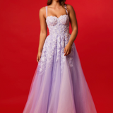 Tanya v2 pastel purple lace princess dress with thick straps
