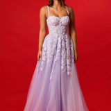 Tanya v2 pastel purple lace princess dress with thick straps