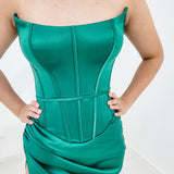 Emerald Green Catalina Gown with lace up back