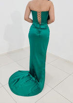 Lia Stubla  Emerald Green Catalina Gown with lace up back