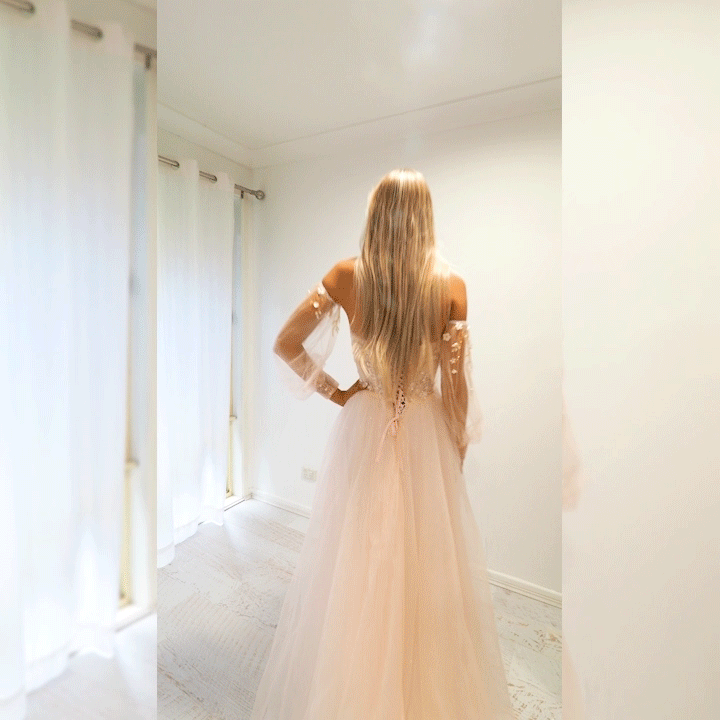 Pastel pink accent straight neck line with a pastel pink flowy skirt a Destiny Chic Pastel pink accent straight neck line with a pastel pink flowy skirt a Destiny Chic