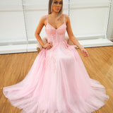 Baby pink tulle corset lace princess dress with lace up back