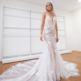 Kelly sparkling white lace under nude wedding dress for hire