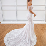 White lace under nude with sweetheart neckline and deep v wedding dress for hire