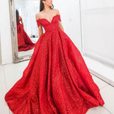 Sparkling dusty red and foam like mesh princess dress