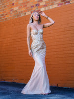 Sparkling gold bustier mermaid dress