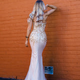 Sparkling gold bustier mermaid dress