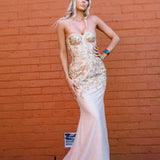 Sparkling gold bustier mermaid dress