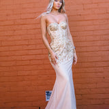 Sparkling gold bustier mermaid dress