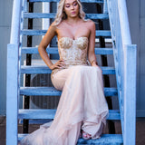 Sparkling gold bustier mermaid dress