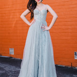 Sparkling bustier top princess dress for hire