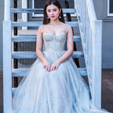 Sparkling bustier top princess dress for hire