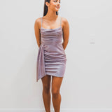 Sparkling Purple Short Dress for hire