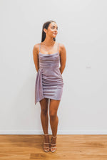 Sparkling Purple Short Dress for hire