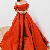 Nyxa dark red with hand made 3D flower bodice princess dress for hire